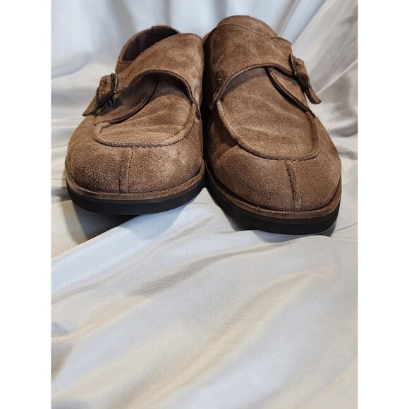 ALAN PAYNE Basel Suede Monk Strap Single Buckle Tan Men Dress Shoes Sz 12 Turkey - Picture 7 of 16